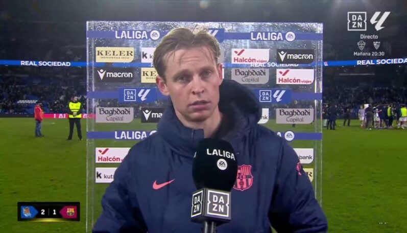 S rozhodcom sa nedá normálne rozprávať - Frenkie de Jong po zápase Real Sociedad